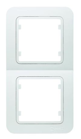 Рамка вертикальная 2 поста белая с вставкой - 18002707 Lillium Makel