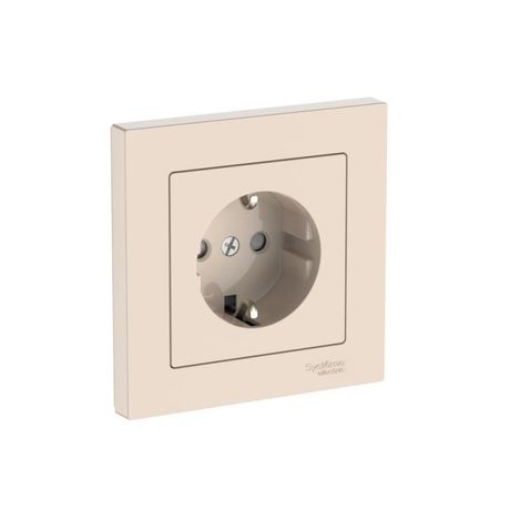 Розетка AtlasDesign 16А с заземл. защ. шторки быстрозажим. клем. в сборе беж. SE ATN000244S APC