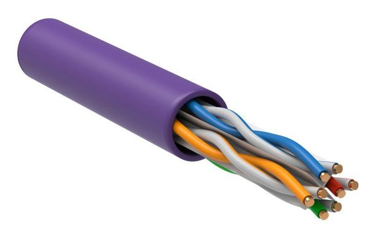 Кабель витая пара U/UTP кат.6 4х2х23AWG solid LSZH фиолет. (уп.305м) ITK LC1-C604-126 IEK