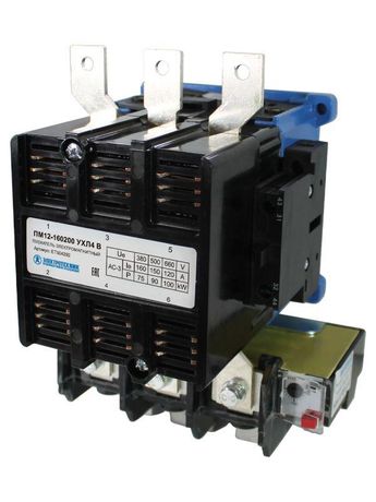 Пускатель электромагнитный ПМ12-160200 УХЛ4 В 160А 380В/50Гц AC 2НО+2НЗ нереверсивный с реле РТТ-326 136-160А Электротехник ET504292