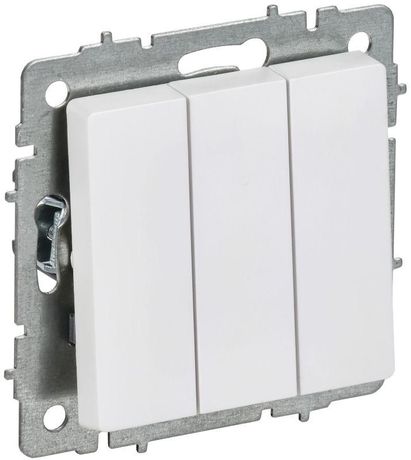Выключатель 3-кл. СП BRITE ВС10-3-0-БрАБ 10А механизм арктич. бел. IEK BR-V30-0-10-K91