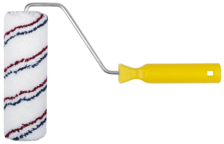 Валик микроволокно с красной и синей полосками диам. 40/63мм ворс 12мм 180мм бел. FIT 01843 РОС