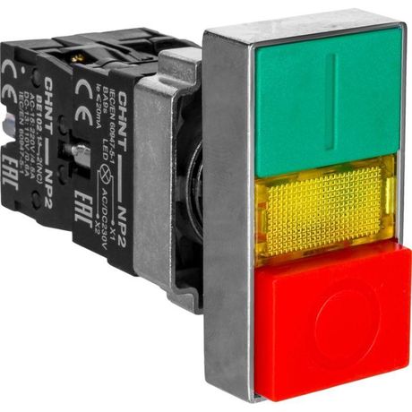 Двойная кнопка "Пуск-Стоп" NP2-EL8325 1НО+1НЗ AC230В IP40 (R) | 574114 CHINT