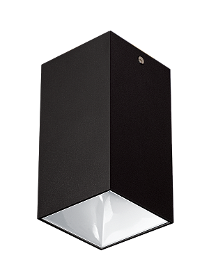 Светильник светодиодный ДПО GU10 без лампы квадратный черный корпус белый рефлектор Jazzway - 5031463