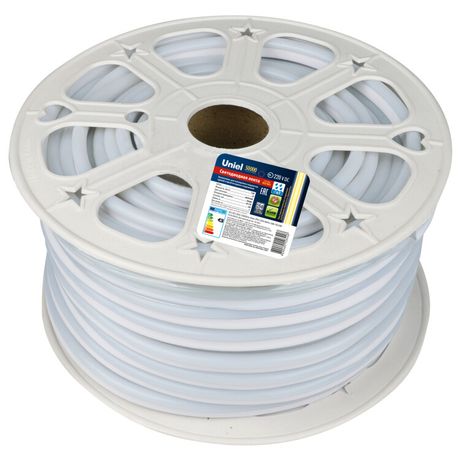 Лента светодиодная ULS-N21-2835-120LED/m-8mm-IP67-220V-8W/m-50M-YELLOW NEON 120LED/м желт. 8Вт/м IP67 220 8мм гибкая герметичная (уп.50м) Uniel UL-00003769 ULS-N21-0006