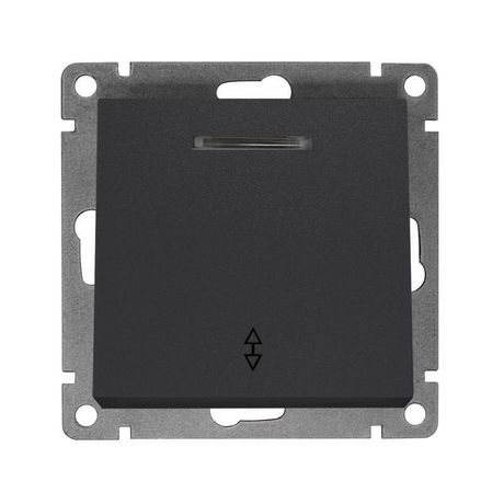 Переключатель проходной 1-кл. СП Афина 10А IP20 с подсветкой механизм графит Universal A0125-Gr Союз