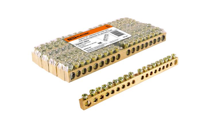 Шина "N" нулевая 8х12мм 18/1 (18 групп/крепеж по центру) | SQ0801-0053 TDM