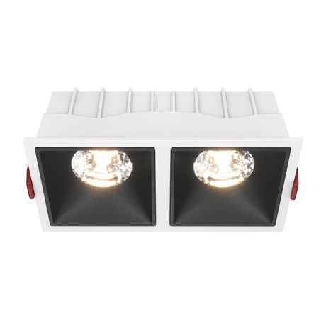 Светильник встраиваемый Downlight Alfa LED 3000K 2x15Вт 36 град. Dim Triac IP20 CRI90 Бело-черный двойной квадрат 63х167х85мм 2100Лм - DL043-02-15W3K-D-SQ-WB Maytoni
