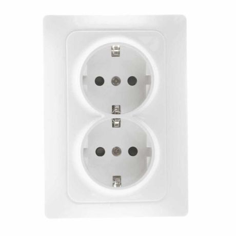 Механизм розетки 2-местн. с/з с з/ш СП Bravo 16А IP20 250В бел. матов. GUSI С10Р6-041