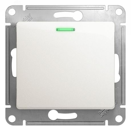 Выключатель 1-кл. СП Glossa 10А IP20 (сх. 1а) 10AX с подсветкой механизм перламутр. SE GSL000613 APC