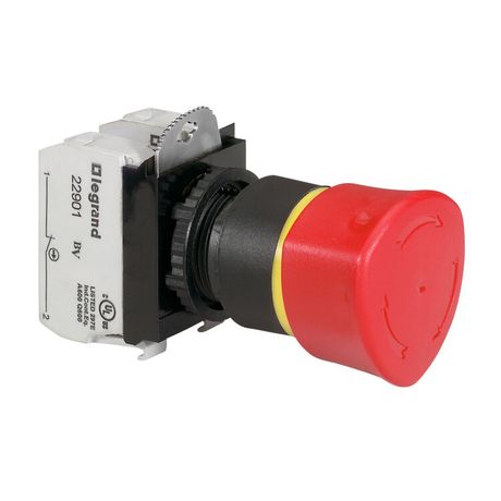 Кнопка грибовидная Osmoz d40мм Н3+НО аварийн. откл. EN 418 возвратн. поворотн. Leg 023726 Legrand