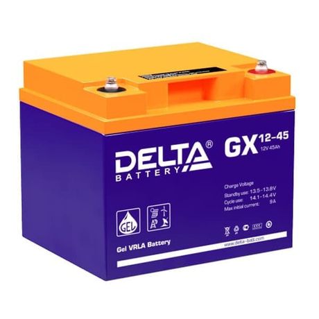 Аккумуляторная батарея Solar серии GX 12-45 12В/45Ач | DELTA 4614010170014