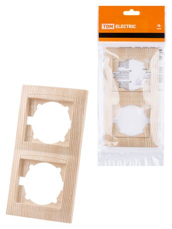 Рамка 2-х постовая вертикальная сосна "Лама" | SQ1815-0333 TDM