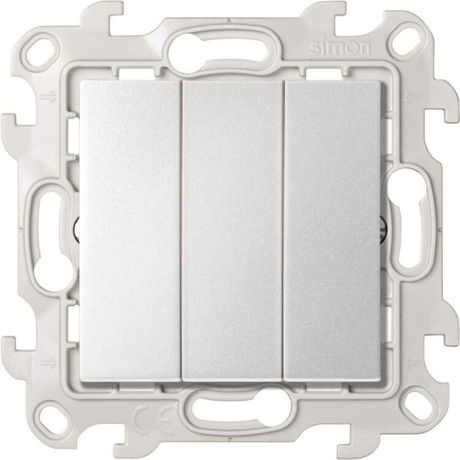 Выключатель 3-кл. S24 Harmonie 10AX 250В алюм. Simon 2450391-033