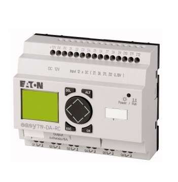 Программируемое реле 12VDC, цифровые, 12 DI (4 могут использоваться как аналог.), 6DO, 10А, дисплей+клавиатура, часы реального времени, EASY719-DA-RC10 - 104585 EATON