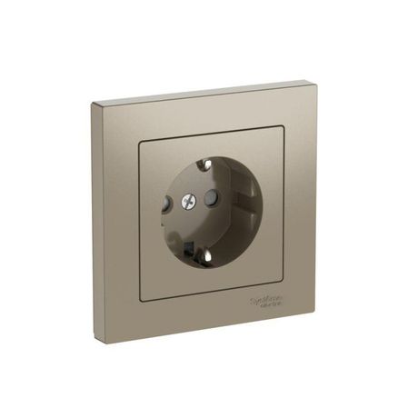Розетка AtlasDesign 16А с заземл. защ. шторки быстрозажим. клем. в сборе шампань SE ATN000544S APC