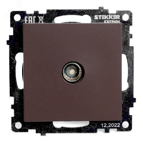 Розетка телевизионная 1-местная (механизм), 75 Ом, 5-862МГц, серия Катрин, GLS00-7108-04, шоколад | 49024 STEKKER FERON GLS00-7108-04