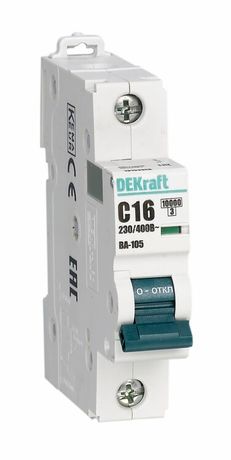 Выключатель автоматический однополюсный ВА-105 20А D 10кА | 13202DEK DEKraft APC