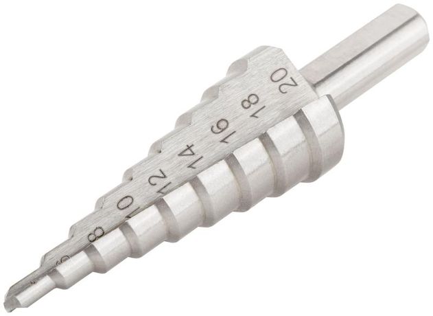 Сверло ступенчатое HSS (Р6М5) по металлу, 9 ступеней, 4-20 мм - 36395 РОС