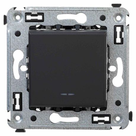 Инвертор (промежуточный переключатель) одноклавишный в стену, "Avanti", "Черный матовый" | 4412123 DKC ДКС