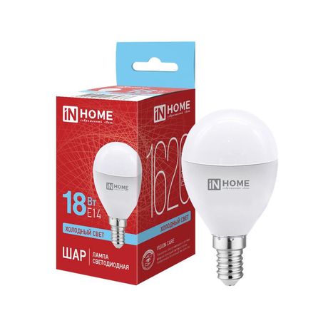 Лампа светодиодная LED-ШАР-VC 18Вт шар 6500К E14 1620лм 230В IN HOME 4690612065373 IN HOME арт. 4690612065373