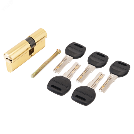 Механизм цилиндровый для врезных замков, АЛЛЮР HD F 70-5К BP золото (латунь) - 7794 ПТК