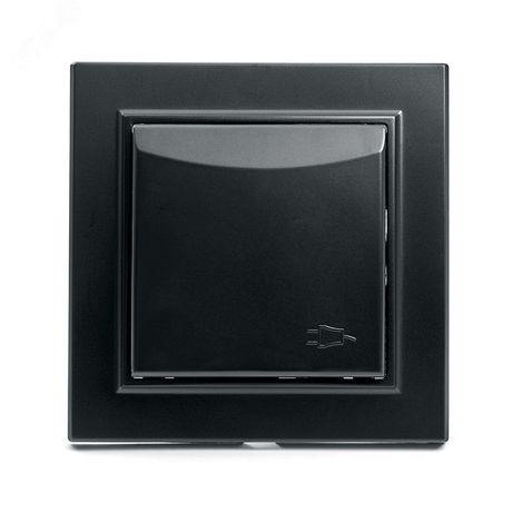 Розетка одноместная с/з с крышкой, 250В, 16А серия Эрна, черный Stekker - PST16-9012-03 39481 FERON