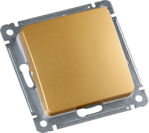 Выключатель скрытой установки, одноклавишный, с самовозвратом, механизм, цвет золото | ВС10-431-07 HEGEL