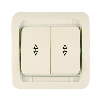 Переключатель перекрестный 2-кл. СП Mimoza 10А IP20 без вставки крем. Makel 32026