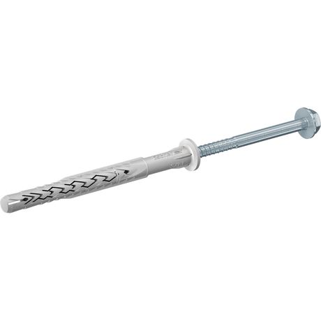 Дюбель фасадный с шурупом 10х200 SXRL FUS цилиндрический бортик, нейлон, шестигранная головка (50шт) - 522726 Fisher