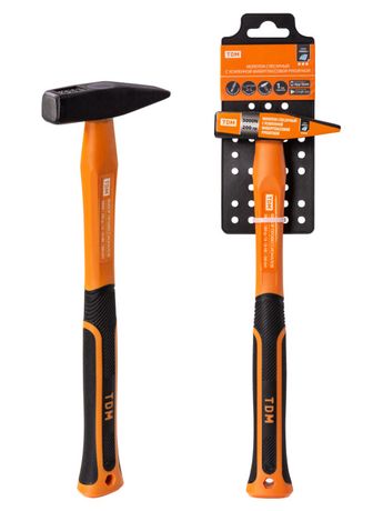 Молоток слесарный, 200 гр, кованый, с усилен. прорезиненной фиберглассовой рукояткой "Алмаз" | SQ1036-0111 TDM