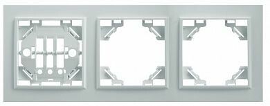 Рамка трехместная горизонтальная, серия Эрна, белый, - PFR00-9003-01 FERON 39056