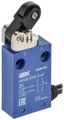 Выключатель концевой C6N-115 толкатель с рычажным роликом левый IP67 IEK - KKV12-P115-2-67