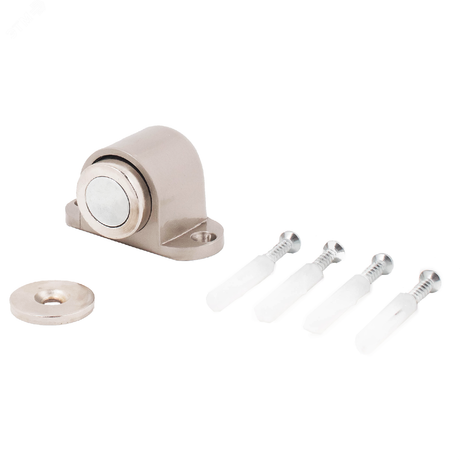 Ограничитель дверной магнитный с фиксацией, напольный, СТАНДАРТ 926 SN пушка никель матовый - 12583 ПТК