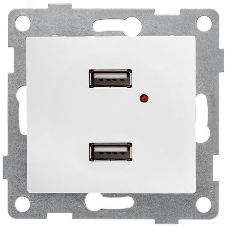 Механизм розетки USB 2-местн. СП Bravo жемчуж. GUSI С10USB2-028