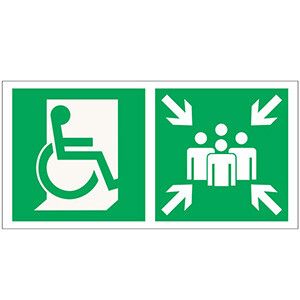 Пластина Пункт (место) сбора для МГН (Безоп. зона МГН) BL-2915B.E74 - a18507 BS