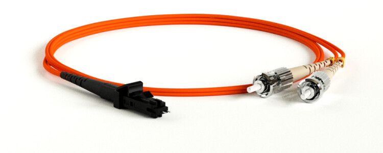 Патч-корд FC-D2-50-MTRJM/PR-ST/PR-H-1M-LSZH-OR волоконно-оптический (шнур) MM 50/125, ST-MTRJ(папа), 2.0 мм, duplex, LSZH, 1 м | 27902 Hyperline