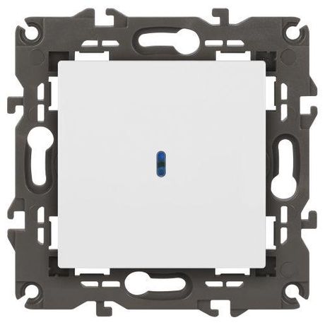 Выключатель одноклавишный, в рамку (скрытого монтажа) с подсветкой белый матовый 10А 250В автоматические (безвинтовые) зажимы ЭРА Elegance 14-1102-01М - Б0065783