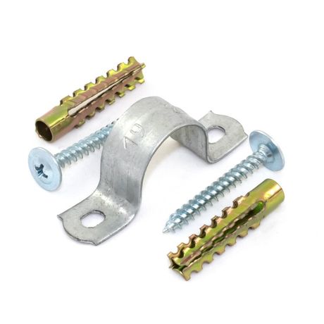 Комплекты для крепления ОКЛ с использованием самореза, дюбеля и скобы СМД 21-22 (100 шт) | PR08.5004 Промрукав Строитель
