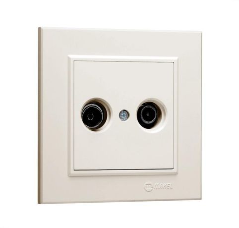 Розетка телевизионная оконечная TV/R СП Karea IP20 1.5дБ крем. Makel 56010065