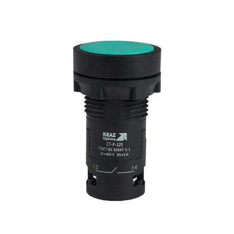 Кнопка OptiSignal Compact D22 C7-P-320 зеленая 2НО XB7NA33 | 362027 КЭАЗ 362050