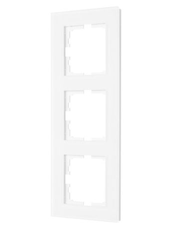 Рамка 3-местн. вертик. VESNA стекло бел. матов. LEZARD 742-5380-153