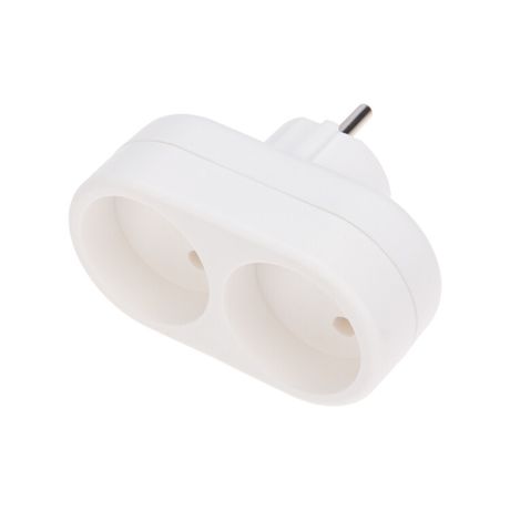 Двойник электрический 10А вертикальный без заземления, белый - 11-1074 MEET