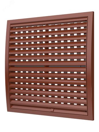 Решетка вентиляционная наружная регулируемая, из ASA пластика 350х350, цвет Терракотовый - 3535РРПН терр ЭРА 16966