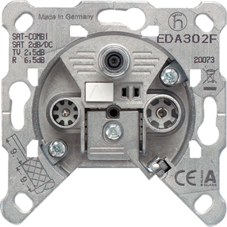 Розетка оконечная для спутникового, эфирного и кабельного вещания | EDA302F Jung