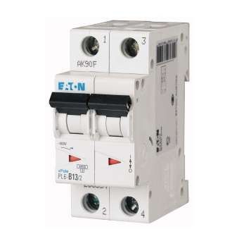 Выключатель автоматический 13А, кривая отключения С, 2 полюса, отключающая способность 6 кА - 286566 EATON
