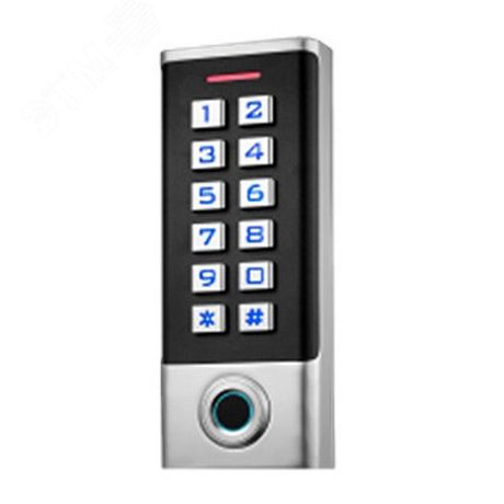 Панель кодонаборная с биометрическим считывателем отпечатков пальцев, со встроенным карт, корпус - металл+пластик, пылевлагозащищенный AT-FR100EM AccordTec AT-05516