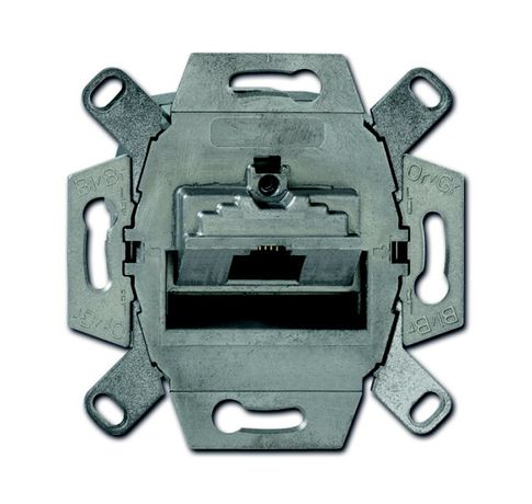 Механизм розетки комп. + телеф. 1 пост UAE 8 пол. RJ45 CAT.6E экранированная для 10-Gigabit/PoE+ Ethernet до 500МГц ABB 0230-0-0410 2CKA000230A0410