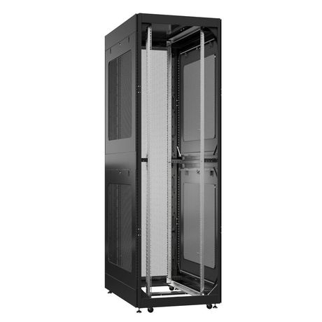 Шкаф серверный 42U 800х1200 передняя дверь: без. задняя одностворчатая перфорированная IP20. боковые панели: перфорированные. цвет: черный RAL9005 - EX 8242.9032 SYSMATRIX