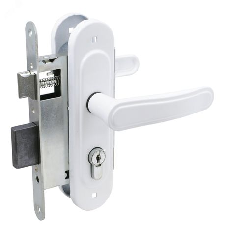 Замок врезной Птимаш ЗВ4-3.03 белый м/о 55 с/руч - 12792 ПТК